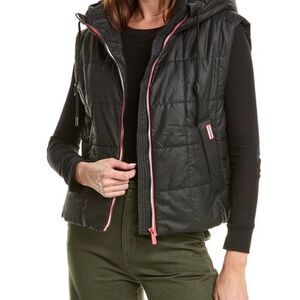 NWT. Hunter lindsey Square Quilted Vest Black